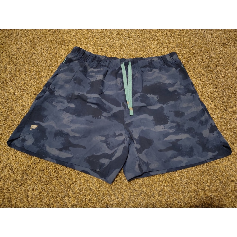 Fabletics Mens The One Short Blue Camo Athletic Training Gym Shorts Size Large